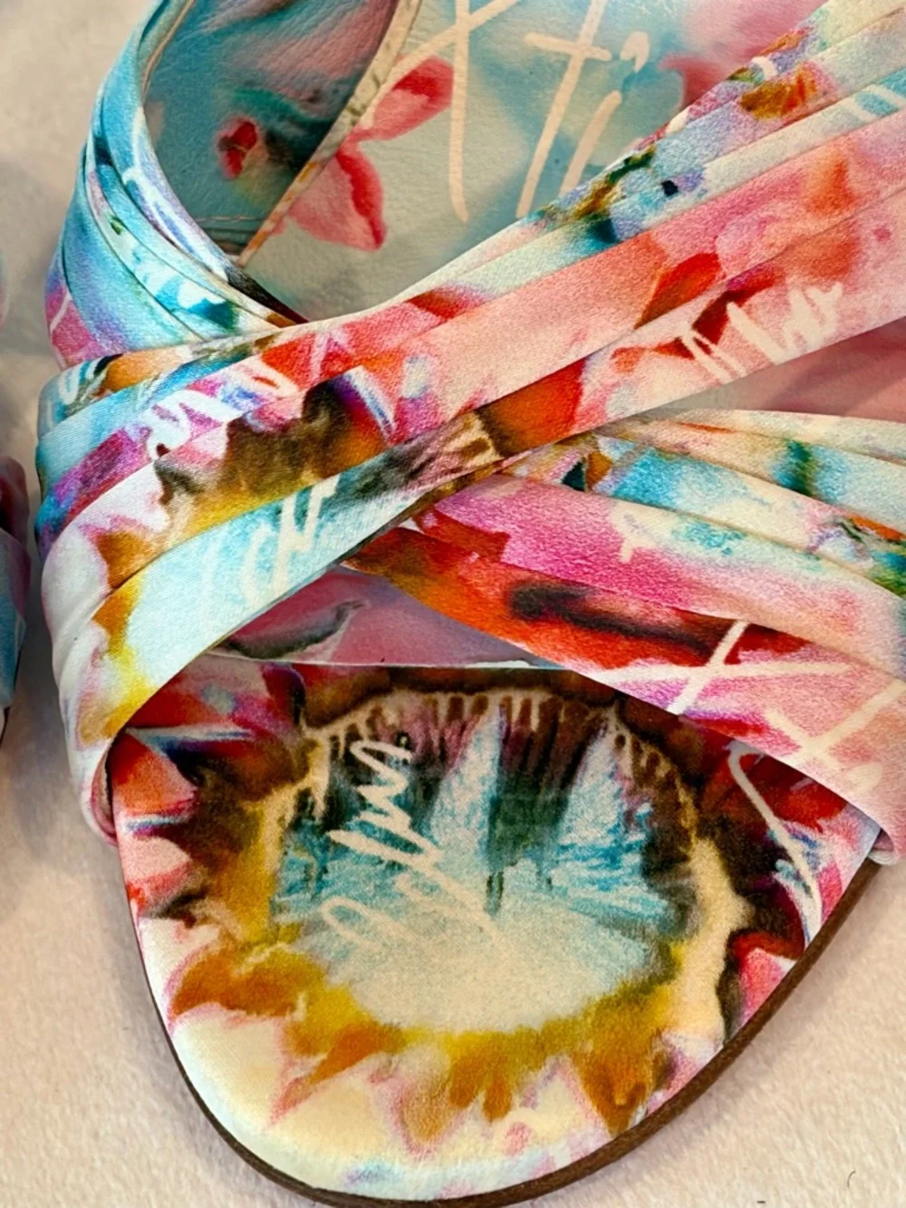 Christian Louboutin Satin Heeled Slides,“Nicol is back” print, multi, 36, EUC - Picture 6 of 15